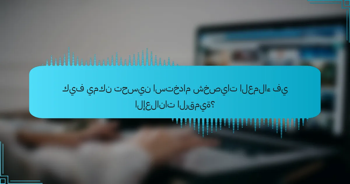 كيف يمكن تحسين استخدام شخصيات العملاء في الإعلانات الرقمية؟